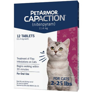 Petarmor Capaction Oral Flea Treatment for Cats, 2-25 Lbs., 12 Tabs